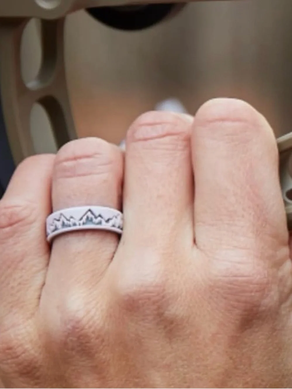 QALO Pink & Gray Mountain Silhouette Ring - Picture 2 of 3